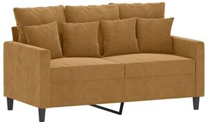 Sofa 2-osobowa, brÄ zowy, 120 cm, tapicerowana aksamitem