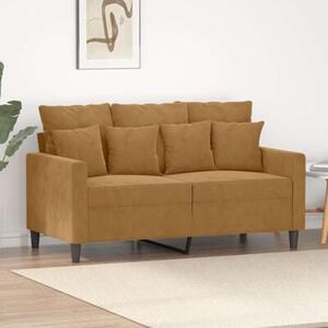 Sofa 2-osobowa, brÄ zowy, 120 cm, tapicerowana aksamitem