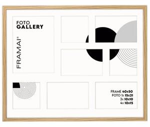 Ramka na zdjęcia 3x 10x10 cm 4x 10x15 cm 1x 15x21 cm kolor dębowy galeria na 8 zdjęć ramka 40x50 cm FRAMAI®
