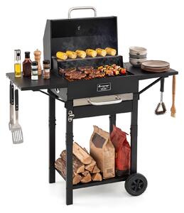 Grill węglowy z 2 bocznymi półkami