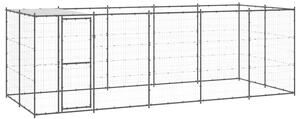 Kojec dla psa, z zadaszeniem, stalowy, 12,1 m²