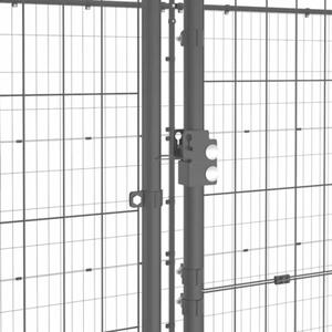 Kojec dla psa, z zadaszeniem, stalowy, 12,1 m²