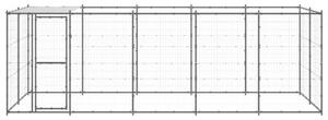 Kojec dla psa, z zadaszeniem, stalowy, 12,1 m²