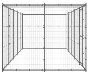 Kojec dla psa, z zadaszeniem, stalowy, 12,1 m²