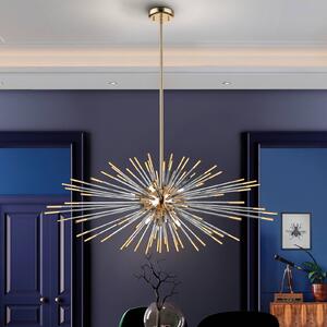 Schuller Valencia Lampa wisząca szklana Evasion, mosiężny / złoty, salon / jadalnia, metal