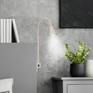 Briloner Kinkiet LED Tuso, beżowy, montaż na łóżko, metal, elastyczne ramię Tuso, kremowy / amber, sypialnia, metal, nowoczesny