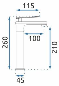 Bateria Umywalkowa REA MY1803-21DBR BLADE Wysoka Czarny