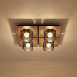 Lampa sufitowa Eiko Lucande, ciemne drewno, salon / jadalnia, tworzywo sztuczne, nowoczesny