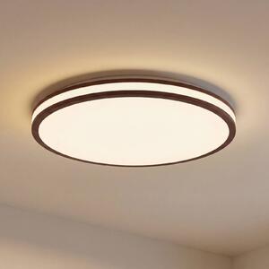 Lampa sufitowa Emiva Lindby, możliwość ściemniania, ciemne drewno, salon / jadalnia, drewno, nowoczesny