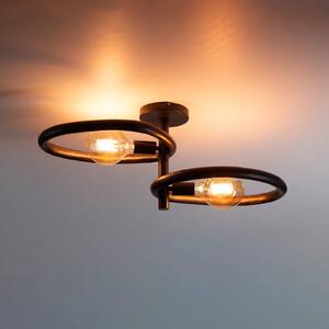 ZIJLSTRA Lampa sufitowa Pebble, możliwość ściemniania, czarny, salon / jadalnia, metal, nowoczesny