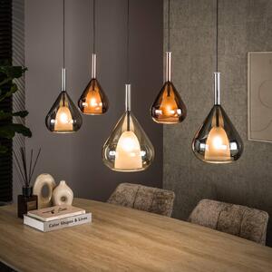 ZIJLSTRA Lampa wisząca Wings, możliwość ściemniania, miedziany, salon / jadalnia, szkło, nowoczesny