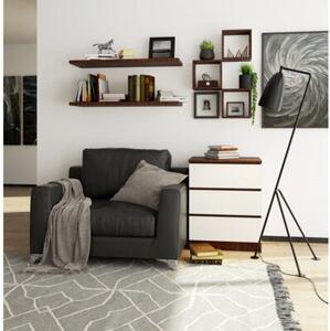 Komoda do sypialni, 3 szuflady, STILO, 60x40x77 cm, wenge, biel, mat | TYLETEGOTU
