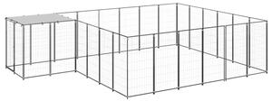 Kojec dla psa, czarny, 12,1 m², stalowy