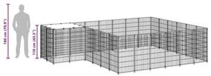 Kojec dla psa, czarny, 12,1 m², stalowy