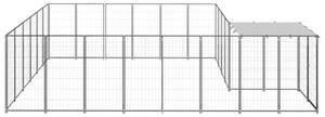 Kojec dla psa, czarny, 12,1 m², stalowy