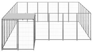 Kojec dla psa, czarny, 12,1 m², stalowy