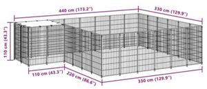 Kojec dla psa, czarny, 12,1 m², stalowy