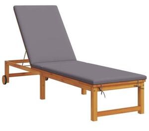 Leżak 2 szt. brązowy 202 x 53 x 89 cm lite drewno akacji