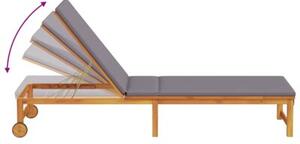 Leżak brązowy 202 x 53 x 89 cm lite drewno akacji