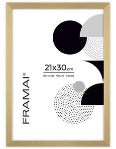 Ramka na zdjęcia 21x30 cm rama MDF ramki do zdjęć A4 kolor złoty FRAMAI®
