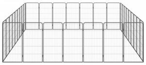 Kojec dla psa, 32 paneli, czarny, 50x100 cm, stal