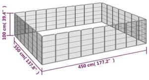 Kojec dla psa, 32 paneli, czarny, 50x100 cm, stal