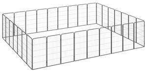 Kojec dla psa, 32 paneli, czarny, 50x100 cm, stal