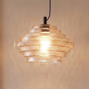 Lampa wisząca szklana Orliana Lindby, możliwość ściemniania, kremowy / amber, salon / jadalnia, szkło, nowoczesny