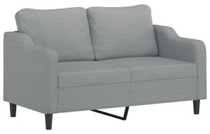 Sofa 2-osobowa, jasnoszara, 140 cm, tapicerowana tkaninÄ