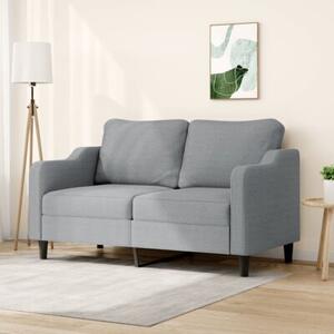 Sofa 2-osobowa, jasnoszara, 140 cm, tapicerowana tkaninÄ