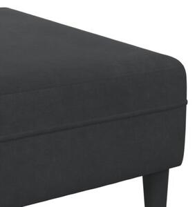 Nowoczesna sofa do salonu z poduszkami i ottomanem, czarna, 4 miejsca