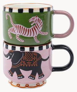 Komplet filiżanek do espresso z ceramiki A Dopo Tiger & Elephant, 2 elem