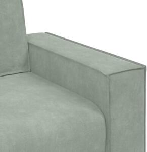 Sofa 2-osobowa, jasnoszara, 180x78x84 cm, tapicerowana aksamitem