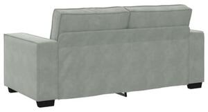 Sofa 2-osobowa, jasnoszara, 180x78x84 cm, tapicerowana aksamitem