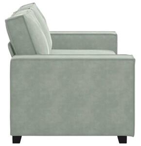 Sofa 2-osobowa, jasnoszara, 180x78x84 cm, tapicerowana aksamitem