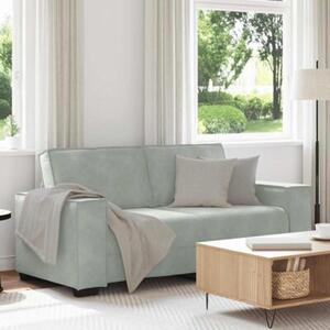 Sofa 2-osobowa, jasnoszara, 180x78x84 cm, tapicerowana aksamitem