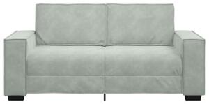 Sofa 2-osobowa, jasnoszara, 180x78x84 cm, tapicerowana aksamitem