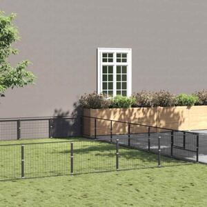 Kojec dla psa, czarny, 42 m², stalowy
