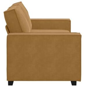 Sofa 2-osobowa, brÄ zowa, 180x78x84 cm, tapicerowana aksamitem