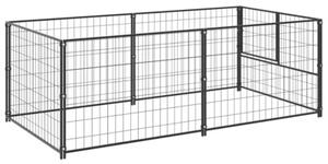 Kojec dla psa, czarny, 200x100x70 cm, stalowy