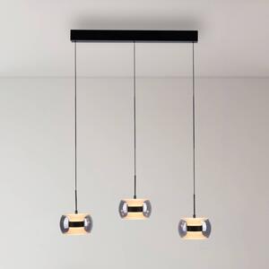 Paul Neuhaus Lampa wisząca Fumea, możliwość ściemniania, czarny, salon / jadalnia, szkło