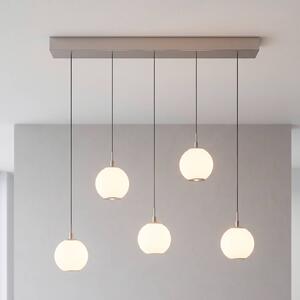 Paul Neuhaus Lampa wisząca Sandora, możliwość ściemniania, kremowy / amber, salon / jadalnia, metal, nowoczesny