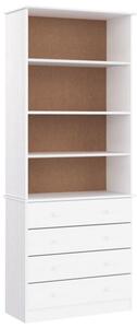Biblioteczka z szufladami alta, biała, 77x35x186,5 cm, sosna