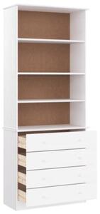 Biblioteczka z szufladami alta, biała, 77x35x186,5 cm, sosna