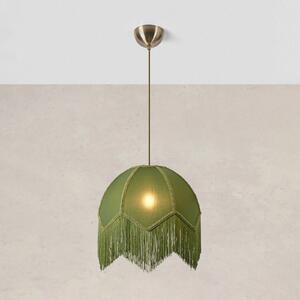 Markslöjd Lampa wisząca Gertrud, zielony, salon / jadalnia, tkanina / materiał / jedwab