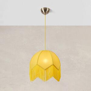 Markslöjd Lampa wisząca Gertrud, żółty / pomarańczowy, salon / jadalnia, tkanina / materiał / jedwab