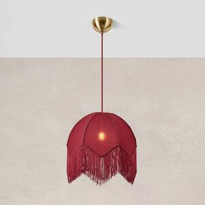 Markslöjd Lampa wisząca Gertrud, czerwony, salon / jadalnia, tkanina / materiał / jedwab