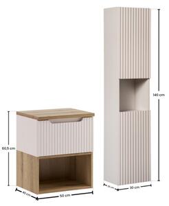 Zestaw mebli łazienkowych 60cm z blatem i umywalką nablatową Mona Nova Coast Evoke