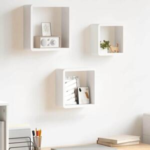 Półki ścienne kostki, 3 szt., białe, mdf
