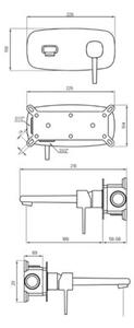 Bateria umywalkowa podtynkowa GranMaster RENE Chrom z korkiem 1 szt